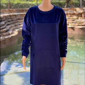 LACOSTE VELOUR/COTTON DRESS (8) BLUE